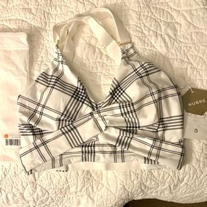 SOLD Candy wrap sports bra - B&W plaid